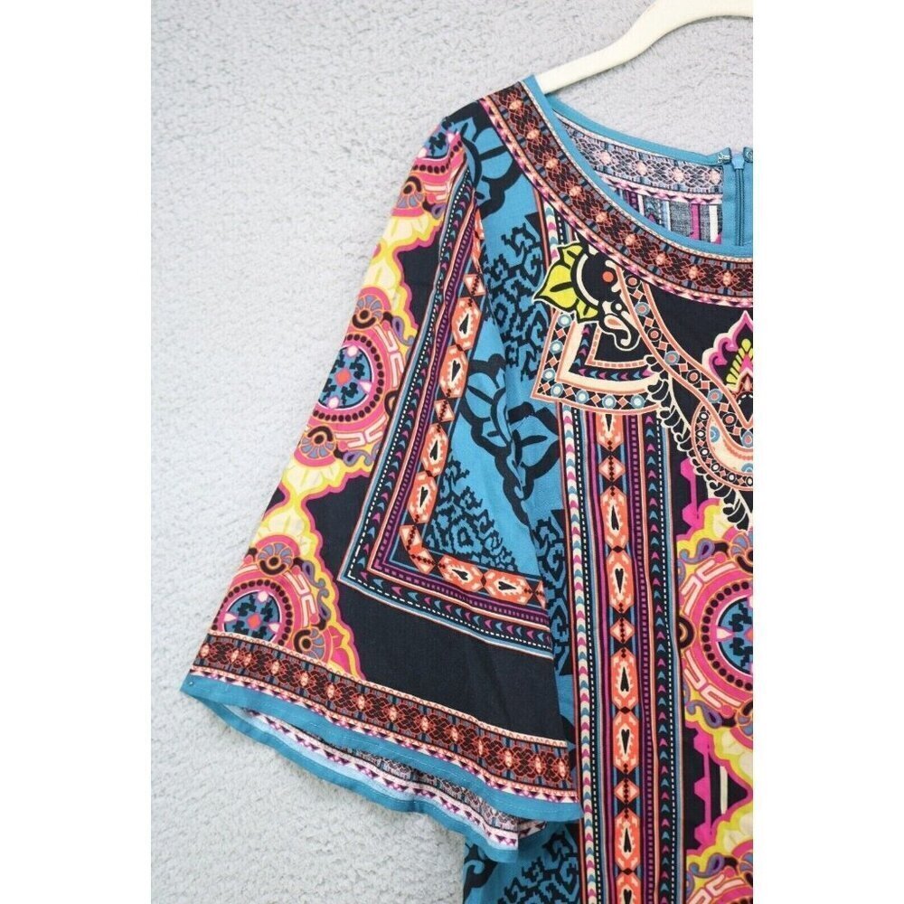 Flying Tomato 3/4 Belled Sleeves Tunic/Mini Dress-Small-Silky-Boho-Cottagecore - Picture 3 of 12